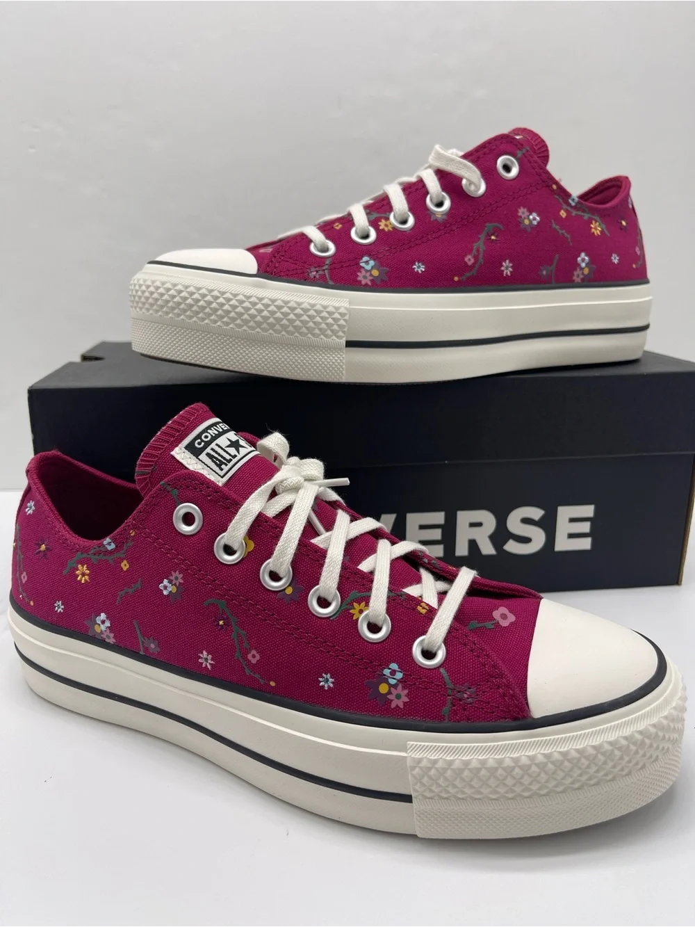 Converse A15535C CTAS LIFT OX SPORTY BERRY/VINTAGE WHITE Platform Sneakers